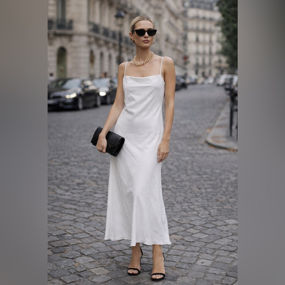 White slip dress